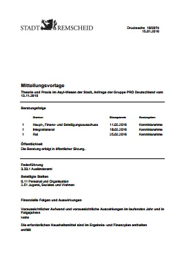 Mitteilungsvorlage 15/2074