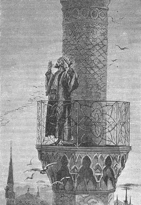 Illustration eines Muezzins aus den 1880er Jahren