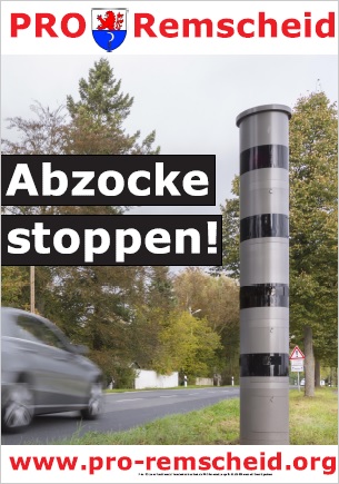 Plakat von PRO Remscheid: Azocke stoppen!