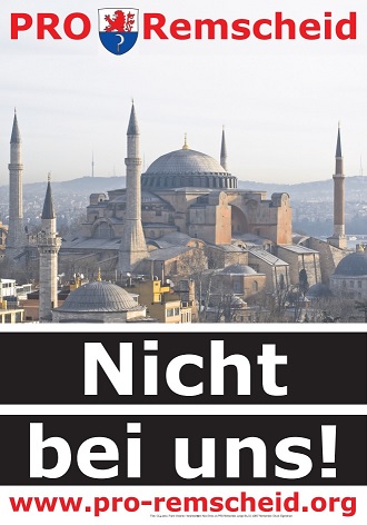 Wahlplakat PRO Remscheid Moschee 2020
