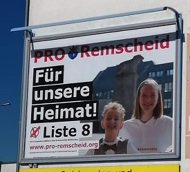 Großplakat von PRO Remscheid im Wahljahr 2020.