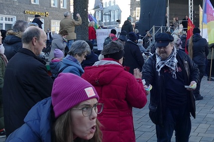 Fritz Ullmann auf einer Demonstration am 28. Januar 2024 in Radevormwald