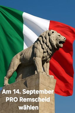 Italienische Fahne und Remscheider Löwe